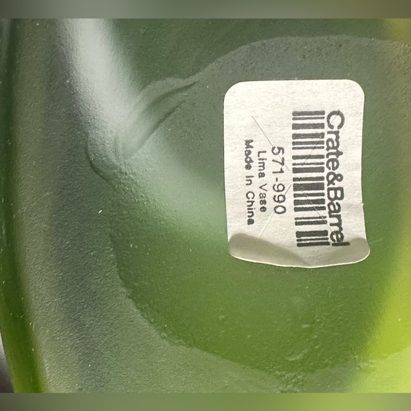 Crate & Barrel Green Swirl Lima Vase - Picture 3 of 6